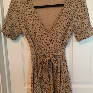 Boohoo Floral Belted Skater Dress